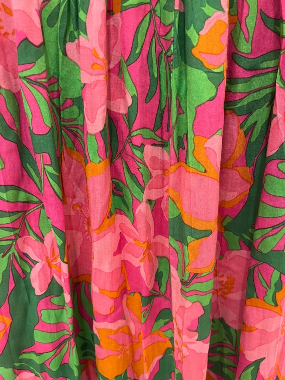 Tropical Floral Strapless Maxi Dress in Pink & Green-Tiare Hawaii-NWT - Picture 7 of 11